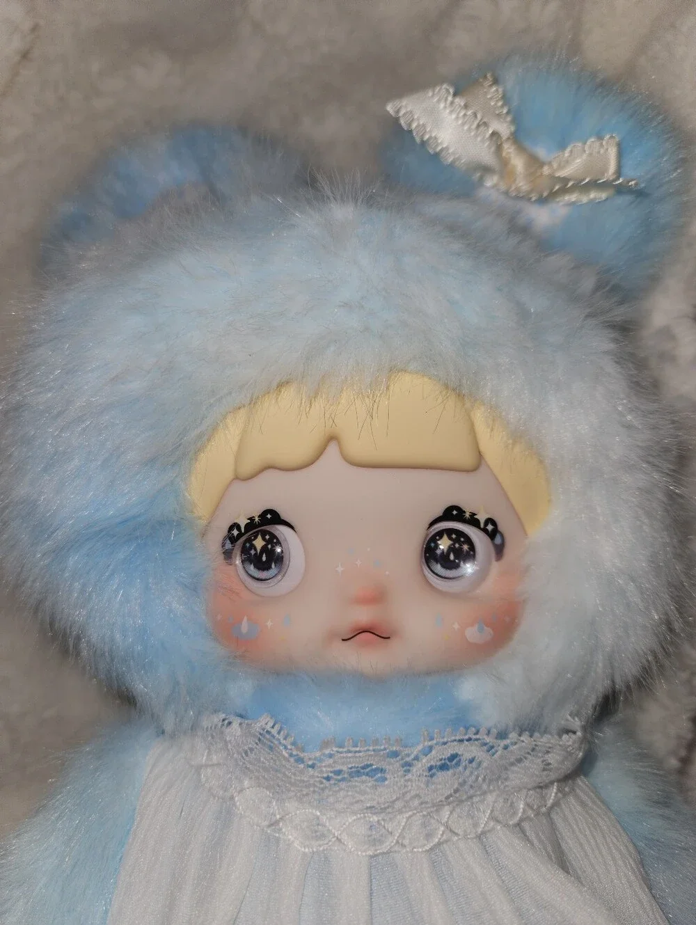 NOMMI Weather Forecast Drizzle Blue Yellow Raincoat 3 Eye Option Soft Plush Doll